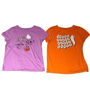 2 Cat & Jack Halloween T-shirts Size‎ Small 6-7 kids